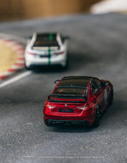 Load image into Gallery viewer, Tarmac Works 1/64 Alfa Romeo Giulia GTAm Red Yellow Diecast Model
