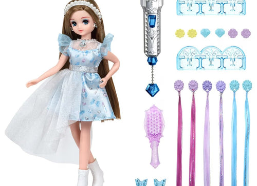 Load image into Gallery viewer, Takara Tomy Licca Hair Extensions Tsubasa-chan Fav Blue Doll Set
