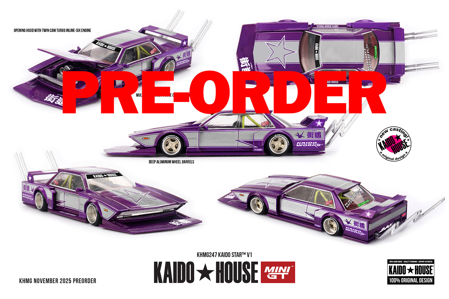 (Pre-order) Kaido House X Mini GT BMW M3 KAIDO STAR V1 Diecast Model Car #247