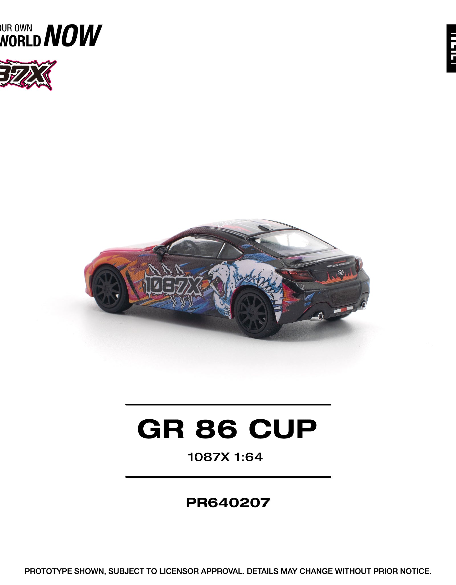 POPRACE 1/64 1087X GR86 CUP Diecast Model Car