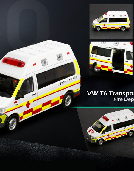 Tiny Diecast Model TW50 Transporter Ambulance Taiwan Taipei City Fire Department