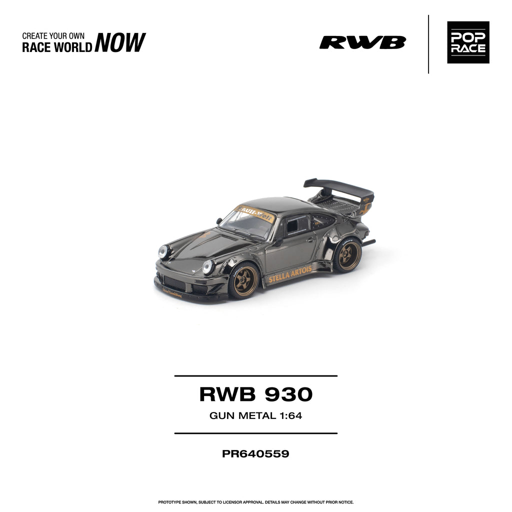(Pre-order) POPRACE 1/64 - RWB 930 GUN METAL Opening Rear Engine Cover