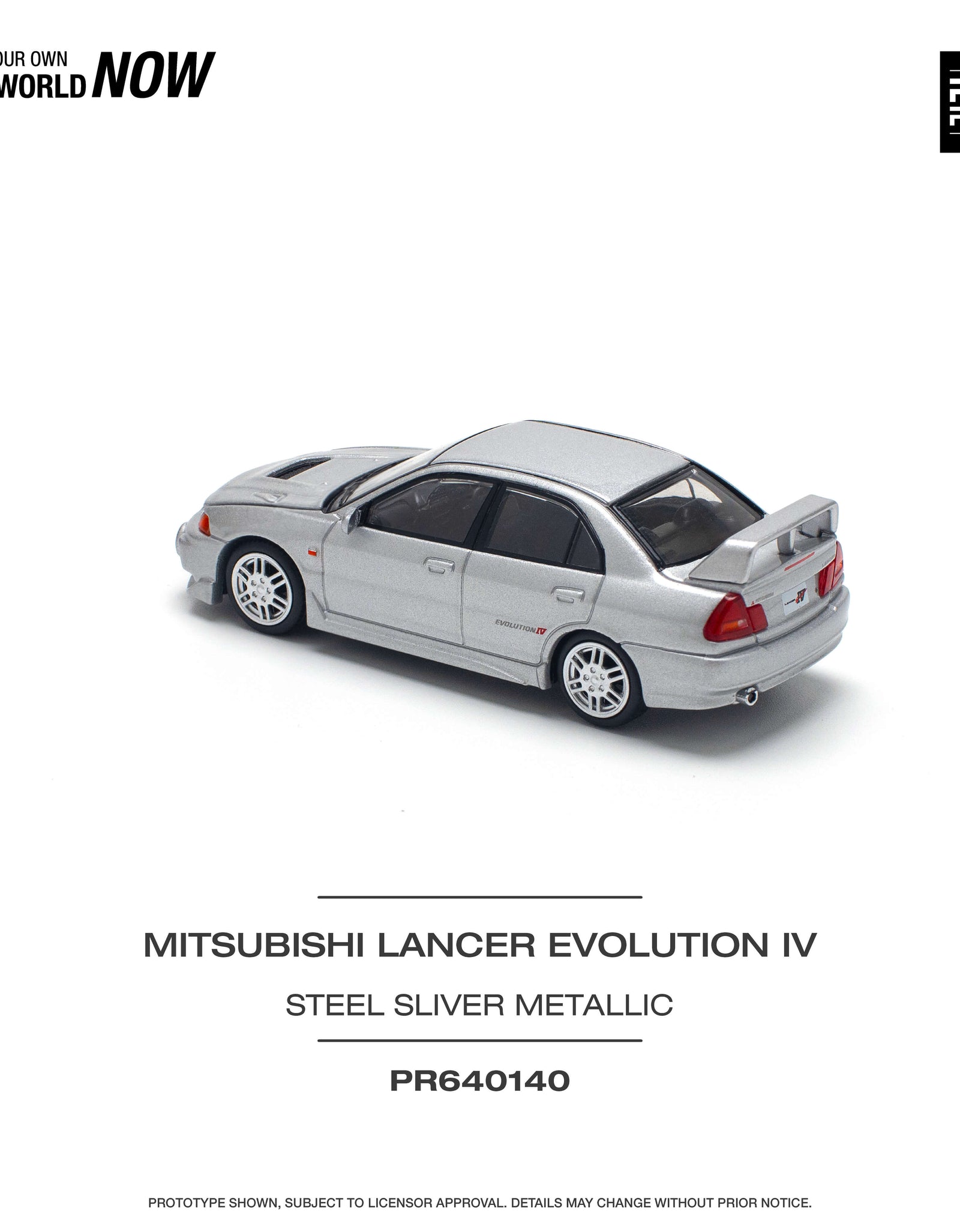 POPRACE 1/64 MITSUBISHI LANCER EVOLUTION IV - STEEL SILVER Model