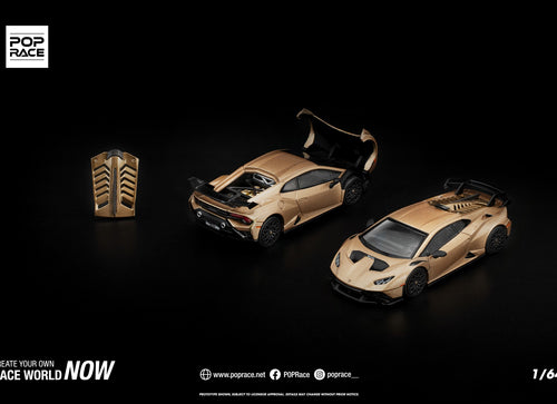 Load image into Gallery viewer, (Pre-order) POPRACE 1/64 LAMBORGHINI HURACAN STO MATTE GOLD #PR640413 Model Car
