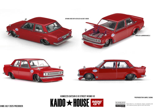 Load image into Gallery viewer, (Pre-order) Kaidohouse x MINI GT Datsun 510 Street Nismo V3 Die-cast Model Car
