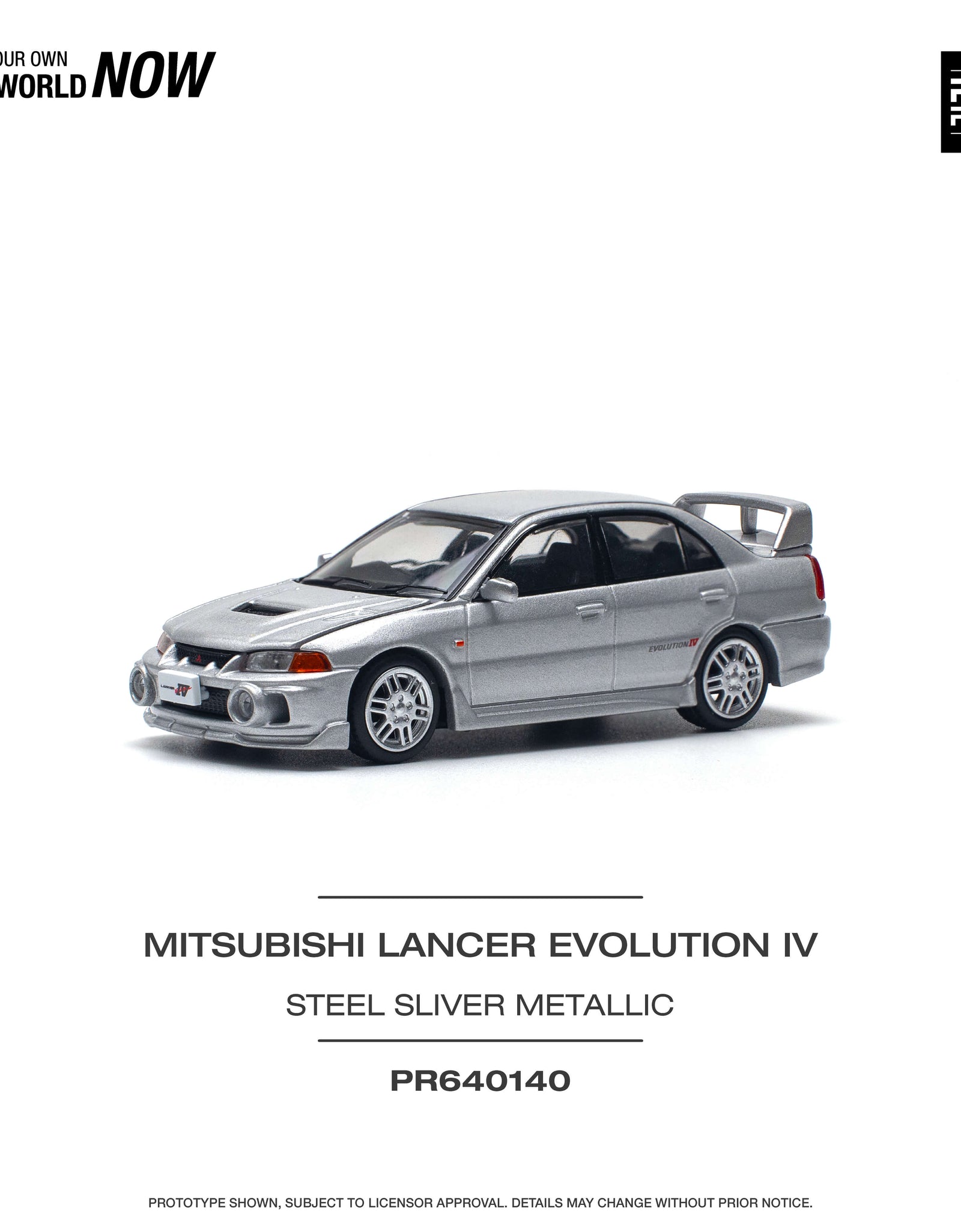 POPRACE 1/64 MITSUBISHI LANCER EVOLUTION IV - STEEL SILVER Model
