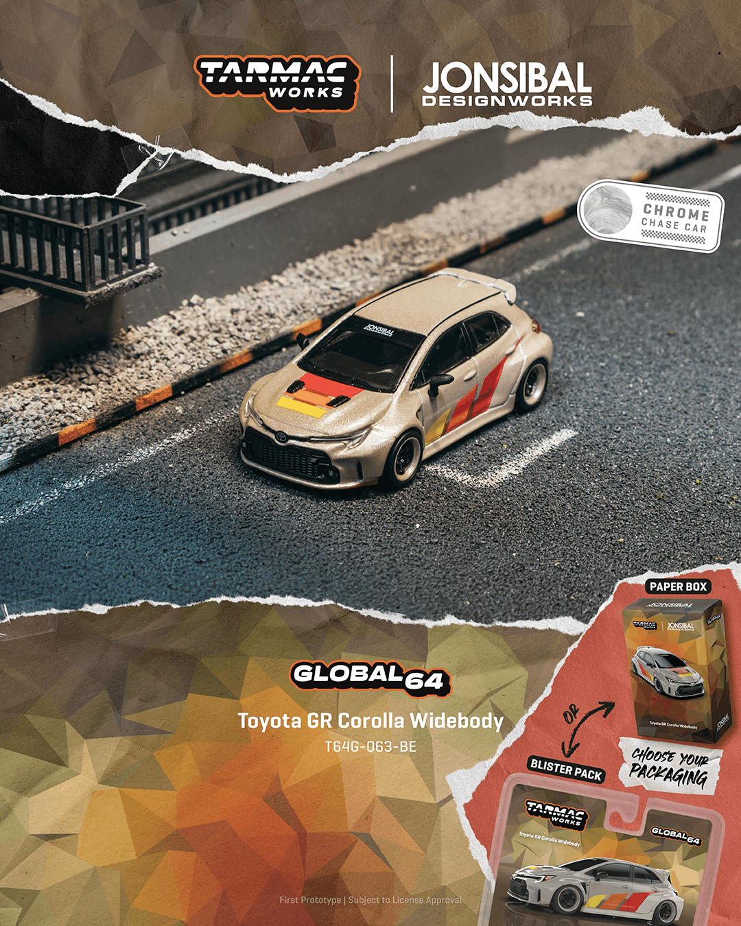 (Pre-order) Tarmac Works 1/64 Toyota GR Corolla Widebody Beige Global64
