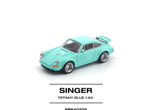 Load image into Gallery viewer, (Pre-order) POPRACE 1/64 SINGER 964  BLUE Diecast Model Car

