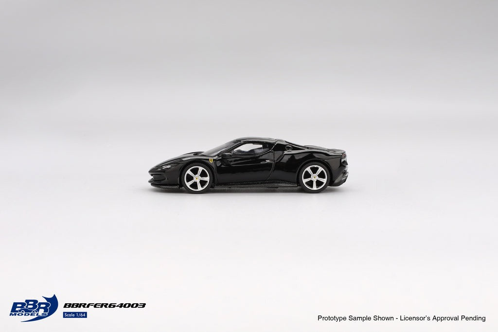 BBR 1/64 Ferrari 296 GTB Nero Daytona Diecast Model Car