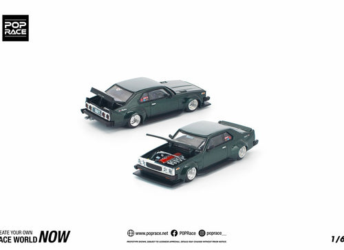 Load image into Gallery viewer, (Pre-order) POPRACE 1/64 SKYLINE C210 DARK GREEN NEW TOOLING Diecast Model Car
