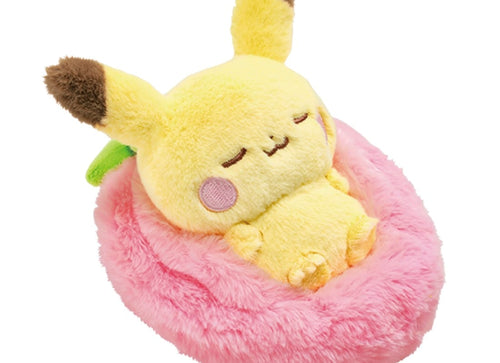 Load image into Gallery viewer, Takara Tomy PokePiece Sleeping Fruit Plush Toy Pikachu 15cm
