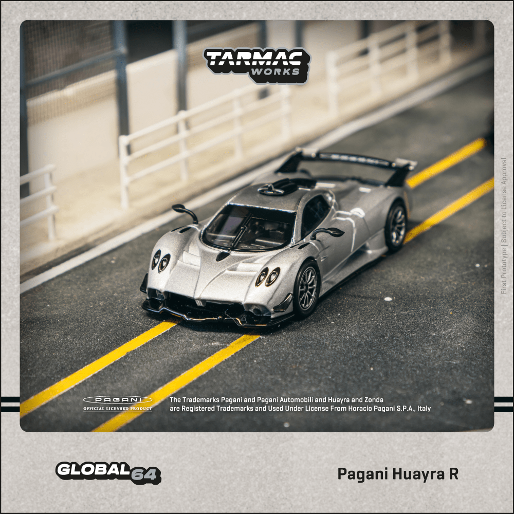Tarmac Works 1/64 Pagani Huayra R Satin Silver Diecast Model Car
