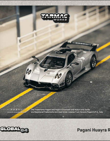 Tarmac Works 1/64 Pagani Huayra R Satin Silver Diecast Model Car