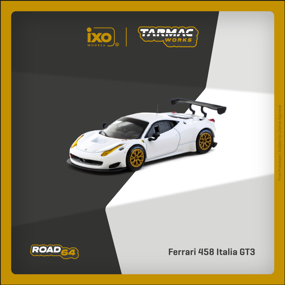 Tarmac Works 1/64 Ferrari 458 Italia GT3 White Diecast Model Car