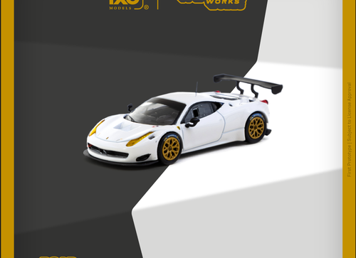 Load image into Gallery viewer, Tarmac Works 1/64 Ferrari 458 Italia GT3 White Diecast Model Car
