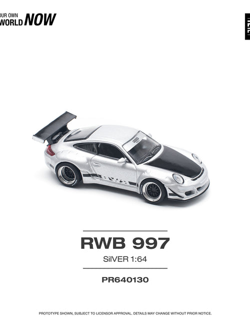 Load image into Gallery viewer, POPRACE 1/64 RWB 997 Silver Diecast Model Car
