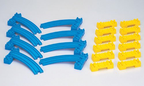 Load image into Gallery viewer, Takara Tomy Plarail Rail Train Accessories Parts R-18 Curved Sloping Rail Tracks
