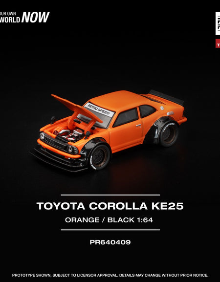 (Pre-order) POPRACE 1/64 TOYOTA COROLLA KE25 ORANGE Diecast Model Car