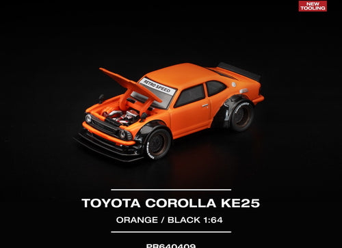 Load image into Gallery viewer, (Pre-order) POPRACE 1/64 TOYOTA COROLLA KE25 ORANGE Diecast Model Car
