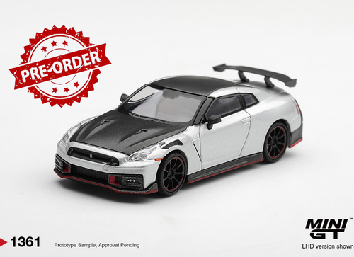 Load image into Gallery viewer, (Pre-order) Mini GT #1361 Nissan GT-R R35 NISMO 2024 Silver Metallic LHD Model
