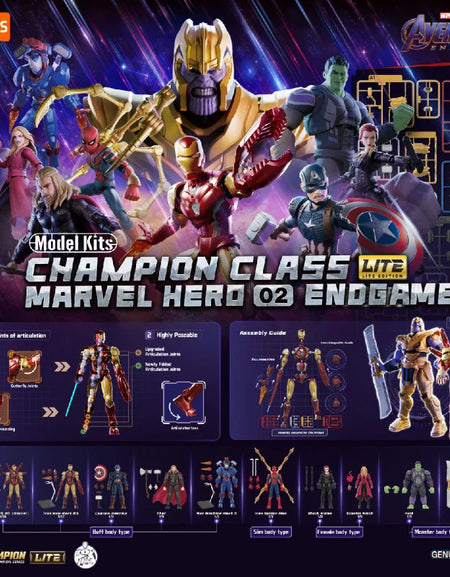 Blokees Marvel Champion Class Lite 002 Avengers 4 Model Kits Set (Full set of 9)