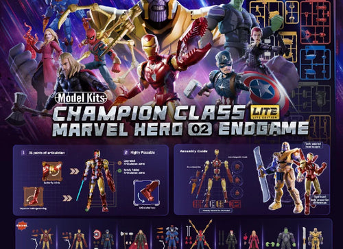 Load image into Gallery viewer, Blokees Marvel Champion Class Lite 002 Avengers 4 Model Kits Set (Full set of 9)
