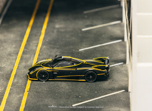 Load image into Gallery viewer, Tarmac Works 1/64 Pagani Huayra R Matt Black / Silver Model Car
