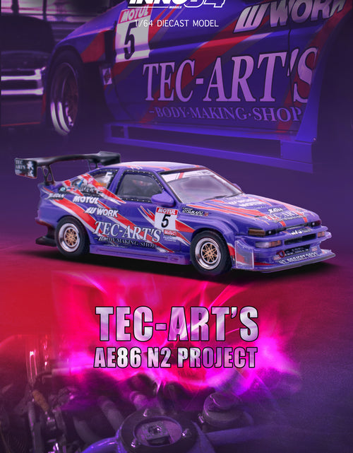 Load image into Gallery viewer, INNO64 Models 1/64 TOYOTA SPRINTER TRUENO AE86 N2 PROJECT BY Tec-Art
