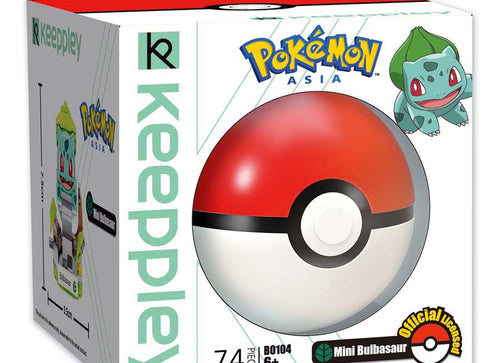 Load image into Gallery viewer, Keeppley Building Blocks Toy #B0104 : Pokemon Mini Bulbasaur &amp; Pokeball(74pcs)
