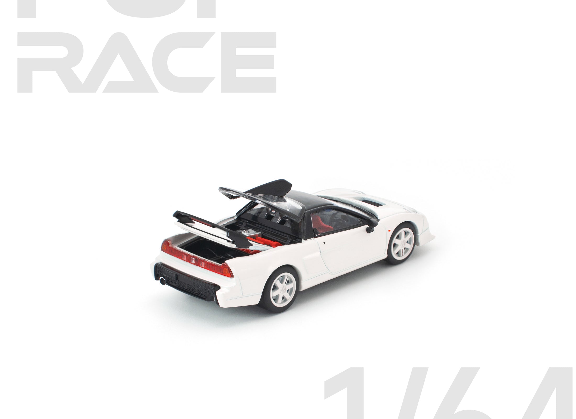 (Pre-order) POP RACE 1/64 HONDA NSX-R GT WHITE Diecast Model Car #PR640407