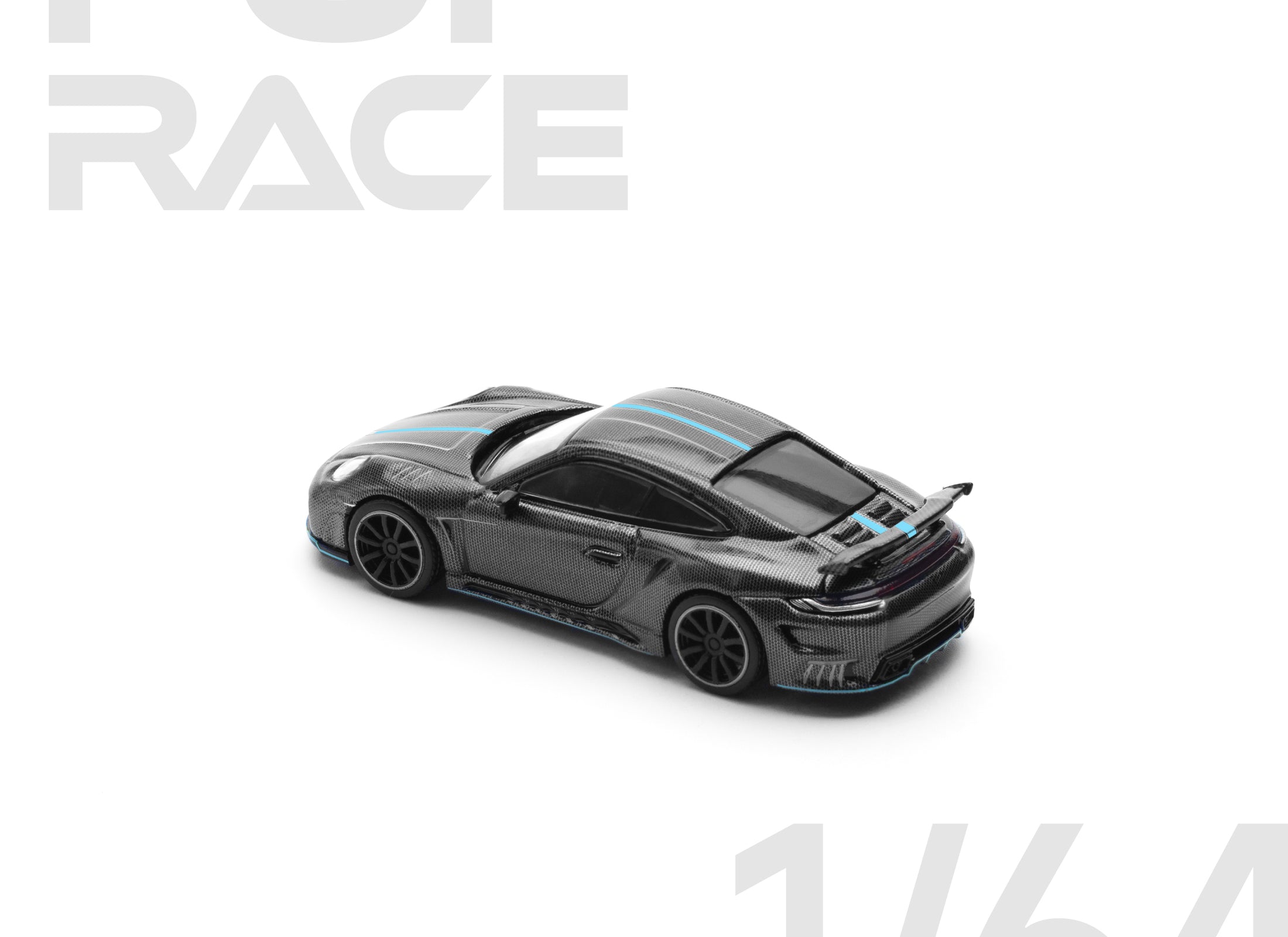 POPRACE 1/64 992 STINGER GTR CARBON EDITION (BLUE LINE) model car