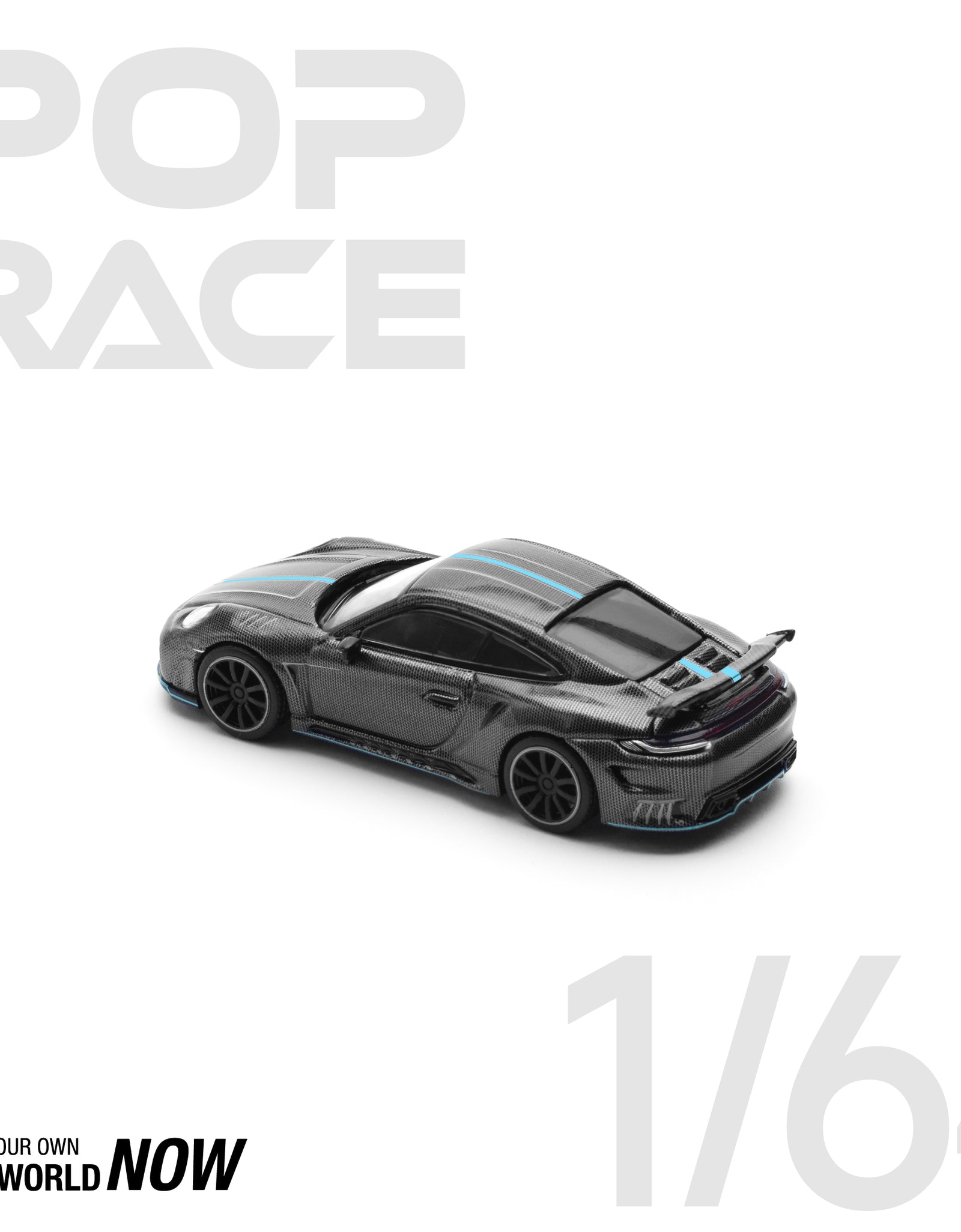 POPRACE 1/64 992 STINGER GTR CARBON EDITION (BLUE LINE) model car