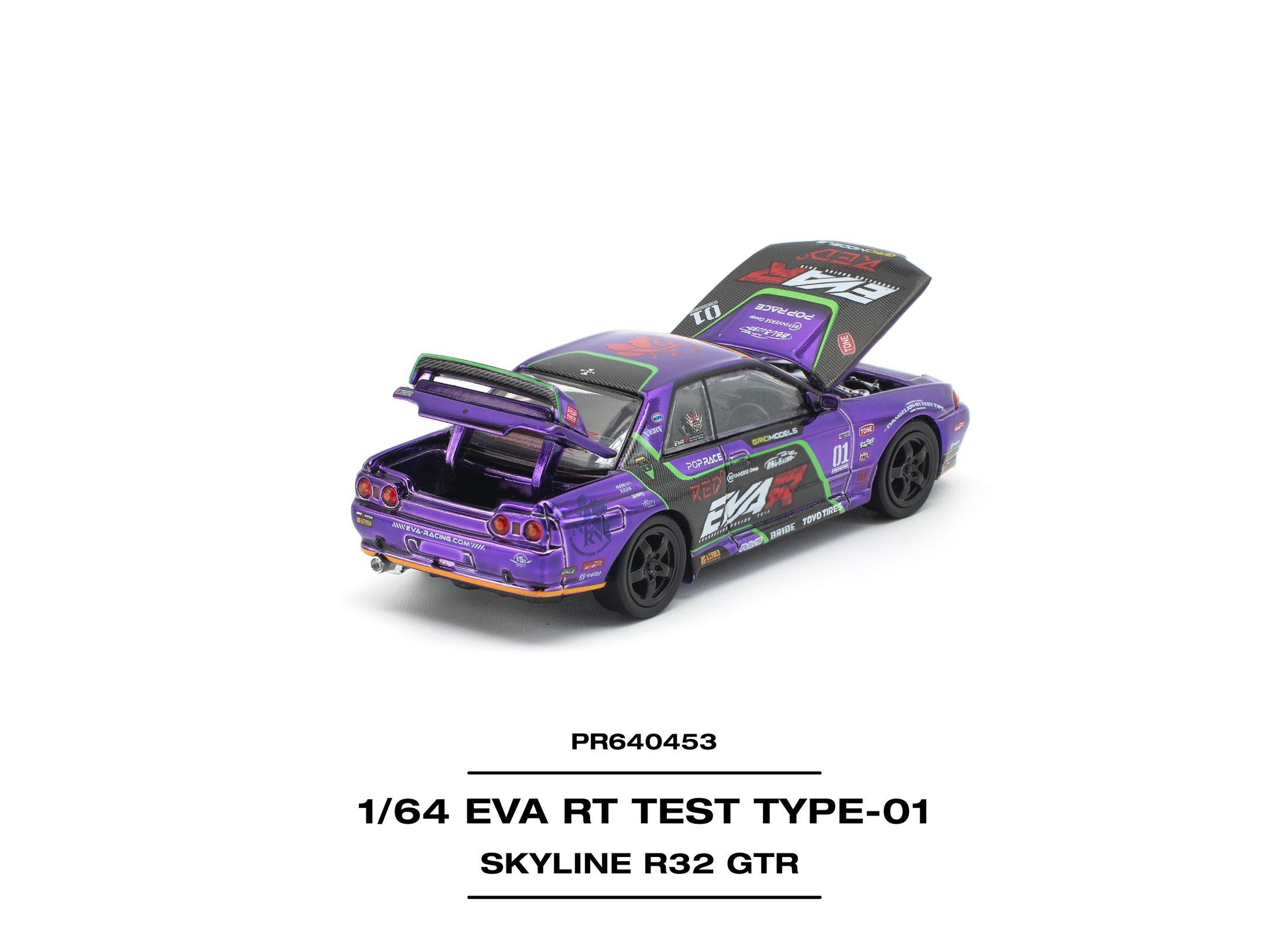 (Pre-order) POPRACE 1/64 - EVA RT TEST TYPE-01 SKYLINE R32 Diecast Model Car