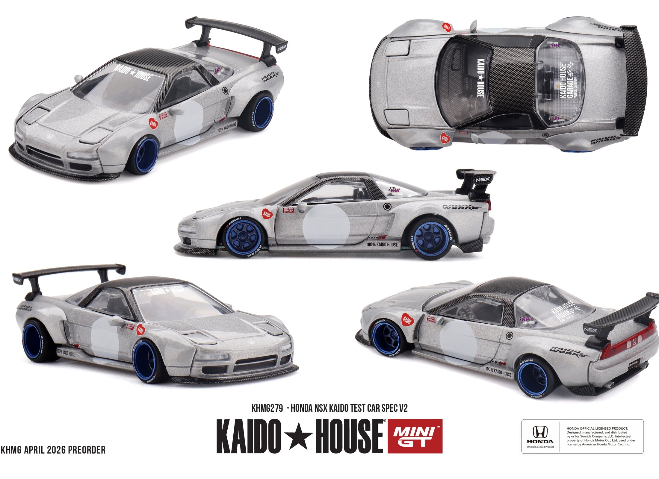 (Pre-order) Kaido House X Mini GT #279 Honda NSX Kaido Test Car Spec V2 Model