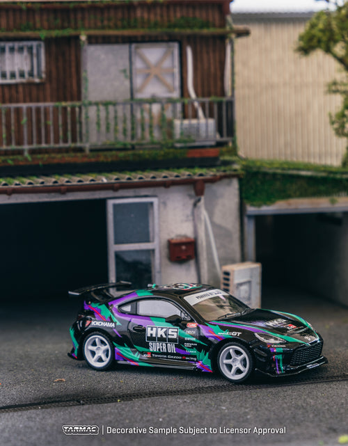 Load image into Gallery viewer, Tarmac Works 1/64 HKS Toyota GR86 Black Diecast Model Car
