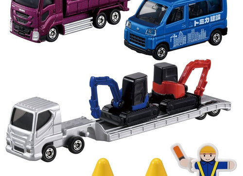 Load image into Gallery viewer, Takara Tomy Tomica Town Construction Site Car Gift Set Bulldozer Excavator
