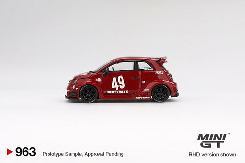 Load image into Gallery viewer, Mini GT #963 LB-WORKS x Abas Works ABARTH 595 Red RHD Model Car
