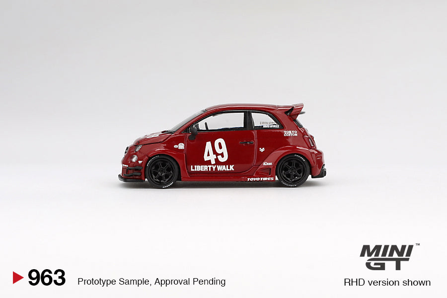 Mini GT #963 LB-WORKS x Abas Works ABARTH 595 Red RHD Model Car