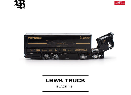 Load image into Gallery viewer, (Pre-order) POPRACE 1/64 - LBWK TRUCK - BLACK Diecast Model Car
