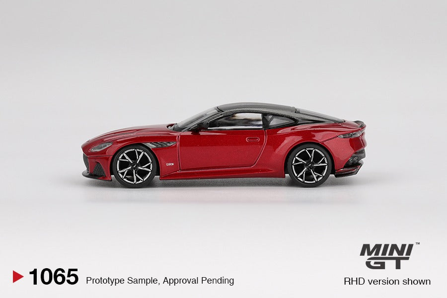 Mini GT #1065 Aston Martin DBS Hyper Red Diecast Model Car RHD