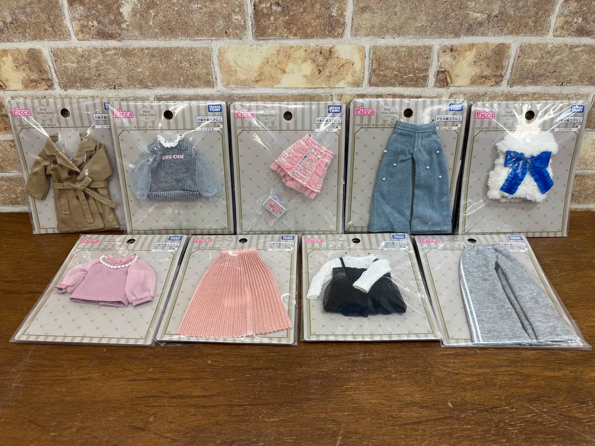 Takara Tomy Licca Dress Real Close Select Vol.1 (Full set of 9) (NO DOLL)