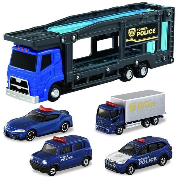 Takara Tomy Tomica Diecast Model Gift Set - Police Station Carrir Car Set