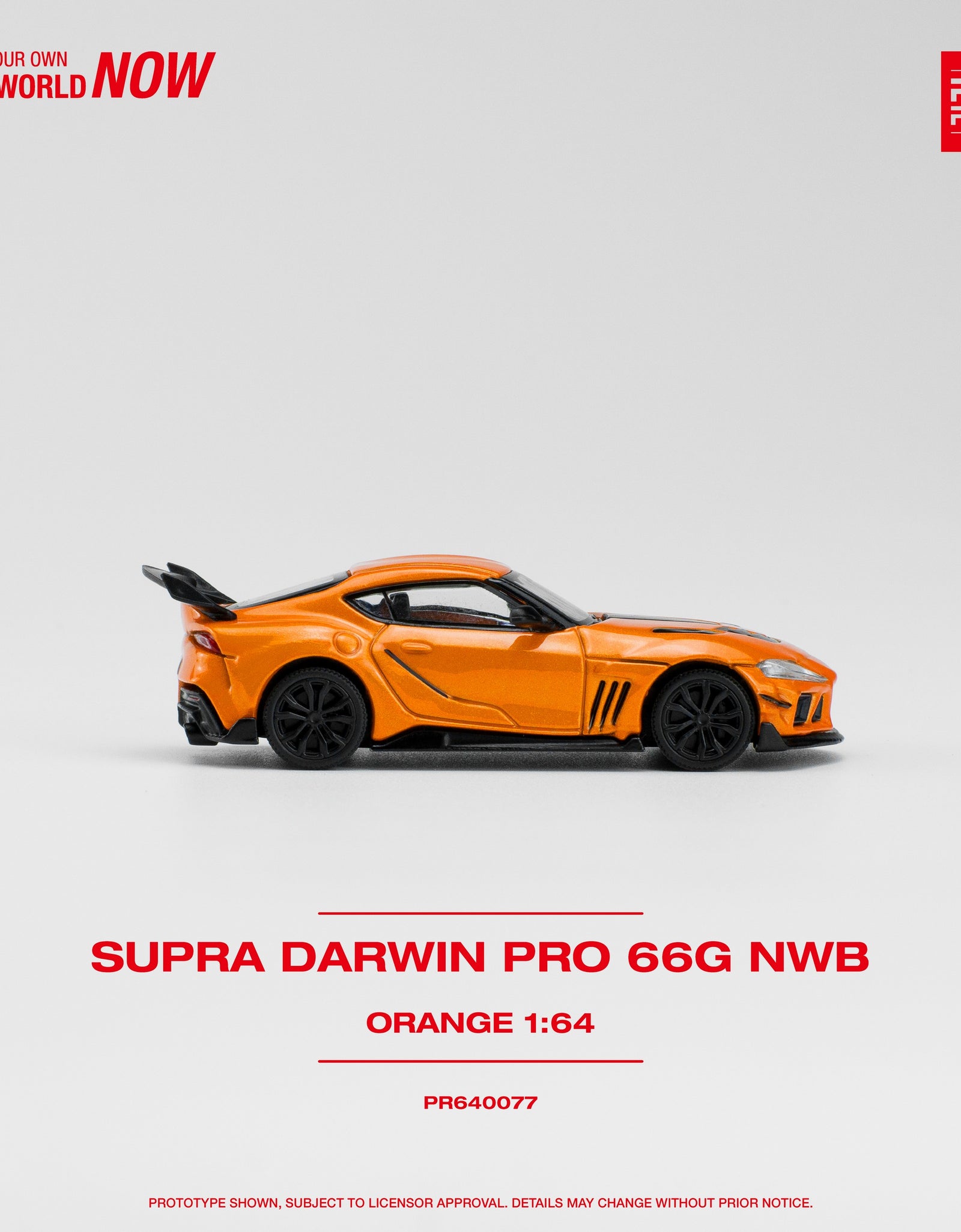 POPRACE 1/64 DARWIN PRO 66G NWB SUPRA ORANGE Diecast Model Car