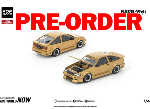 Load image into Gallery viewer, (Pre-order) POPRACE 1/64 RWB AE86 GOLD #PR640411 Diecast Model Car
