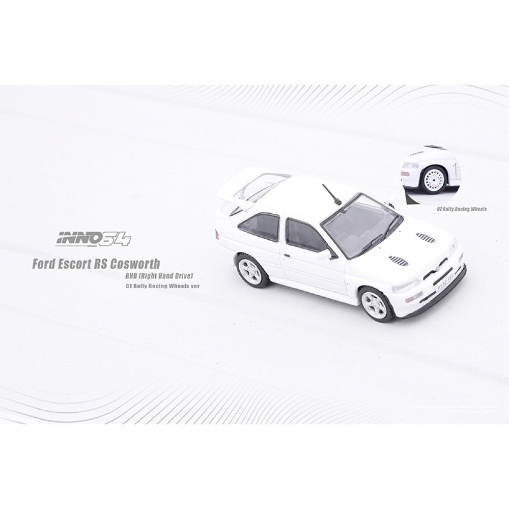 INNO64 1/64 ford escort rs cosworth white lhd diecast scale model car