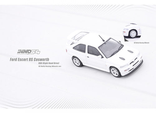 Load image into Gallery viewer, INNO64 1/64 ford escort rs cosworth white lhd diecast scale model car
