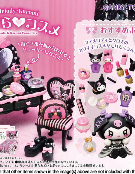 Re-Ment My Melody & Kuromi Cosmetics Full set of 8 Mini Candy Toy
