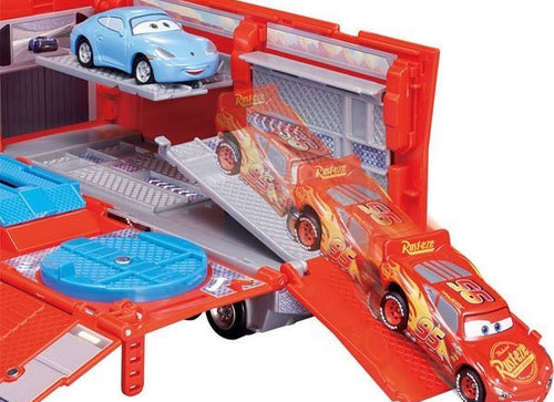 Load image into Gallery viewer, Tomica Takara Tomy Disney lighting McQueen Transforming Maintenance Dock Mac Toy
