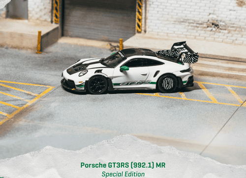 Load image into Gallery viewer, (Pre-order) Tarmac Works 1/64 Porsche GT3RS(992.1) MR White Green Diecast Model
