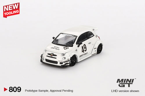 Load image into Gallery viewer, Mini GT #809 1/64 LB-WORKS x Abas Works ABARTH 595 Gara White Model
